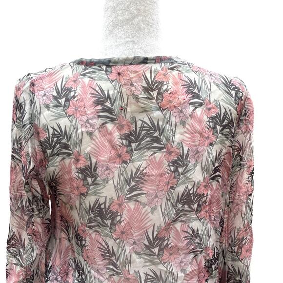 Johnny Was 4 Love & Liberty Top Small Faux Wrap‎ Peasant Blouse Floral Beads - Picture 7 of 15